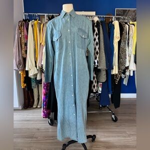 Denim Long Sleeve Maxi Dress